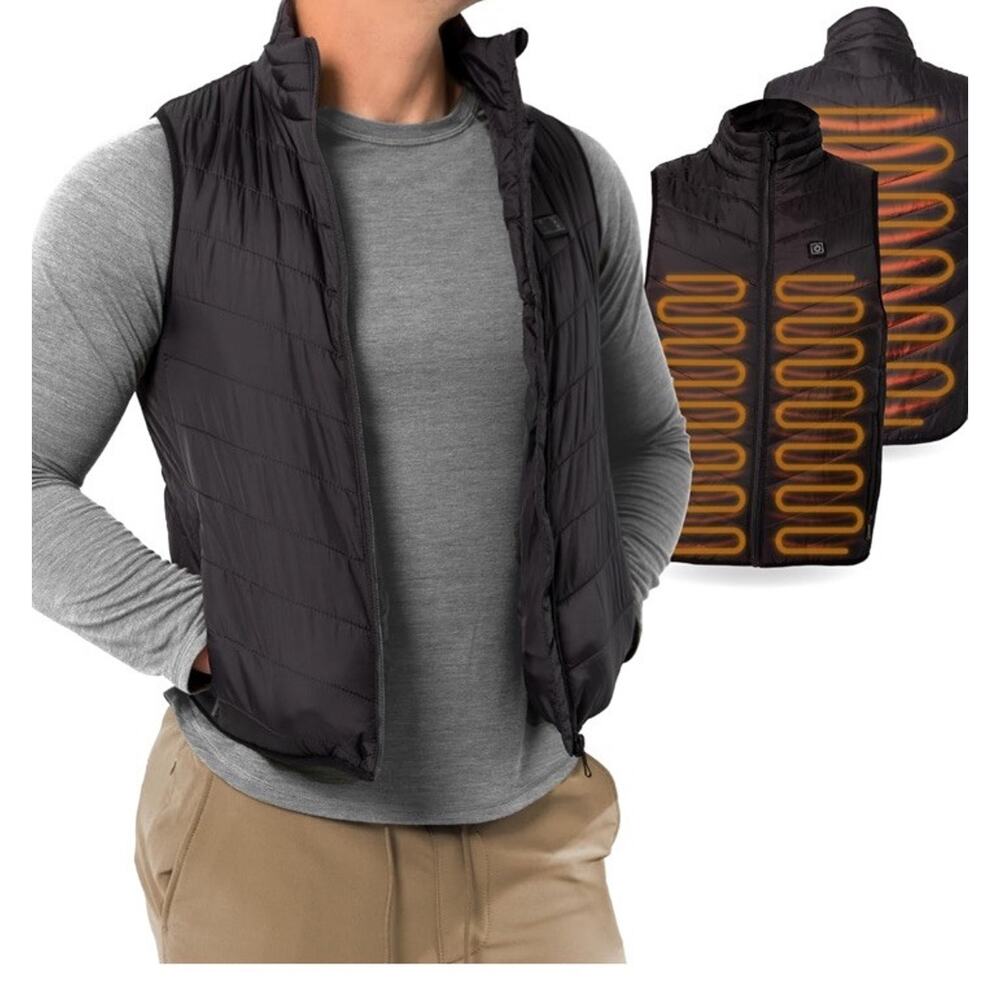 Unisex Hooded Quilted Heated Vest USB 3 heating Winter Rechargeable 2xl AM2